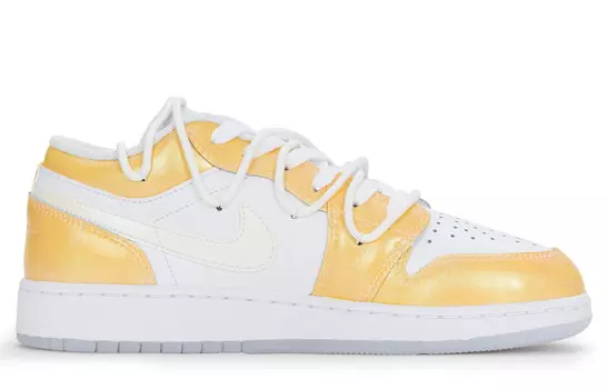 Кроссовки Air Jordan 1 Vintage Basketball Shoes Women's Low-top White/yellow, белый
