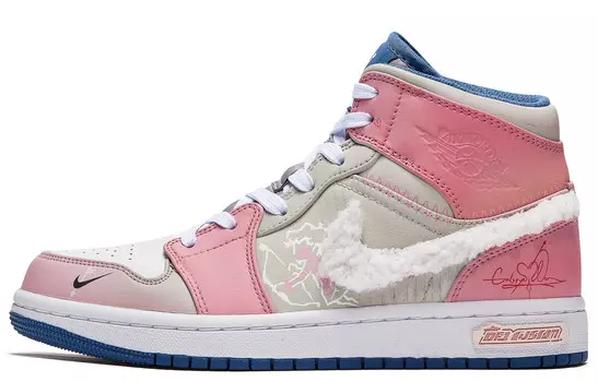 Кроссовки Air Jordan 1 Vintage Basketball Shoes Women's Mid-top Pink/Grey, розовый