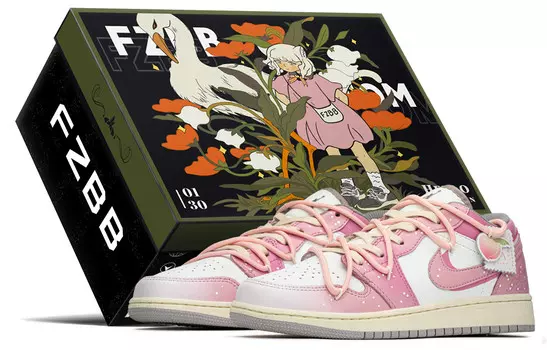 Кроссовки Air Jordan 1 Vintage Basketball Shoes Women's Low-top White/pink, белый