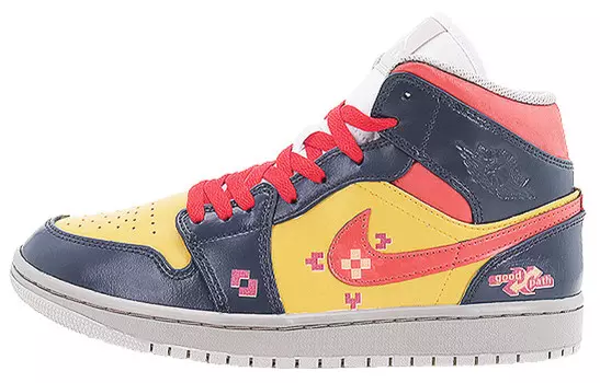 Кроссовки Air Jordan 1 Vintage Basketball Shoes Men Mid-top Yellow/black, черный