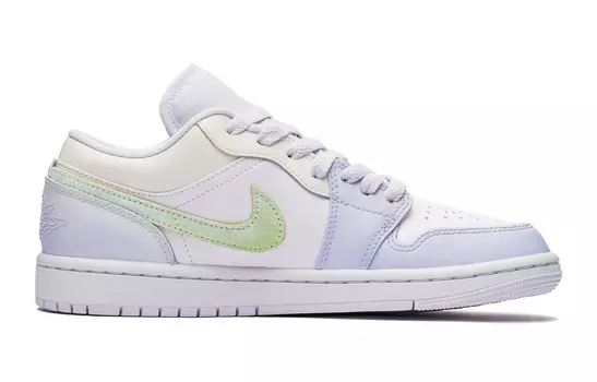 Кроссовки Air Jordan 1 Vintage Basketball Shoes Women's Low-top Lilac/Apple Green, светло-фиолетовый