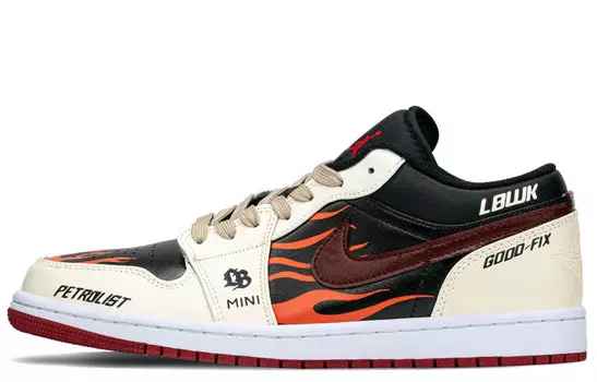 Кроссовки Air Jordan 1 Vintage Basketball Shoes Men Low-top Black/Red, черный/красный