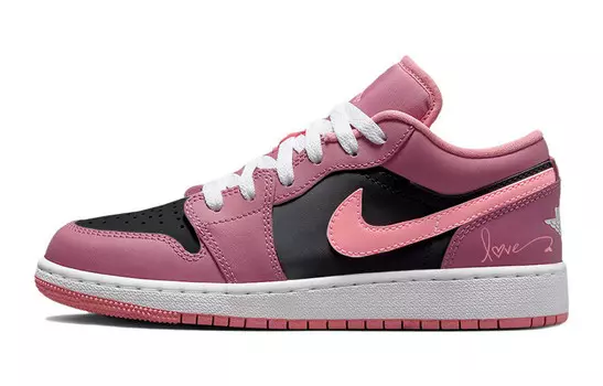 Кроссовки Air Jordan 1 Vintage Basketball Shoes Women's Low-top Black/pink, розовый