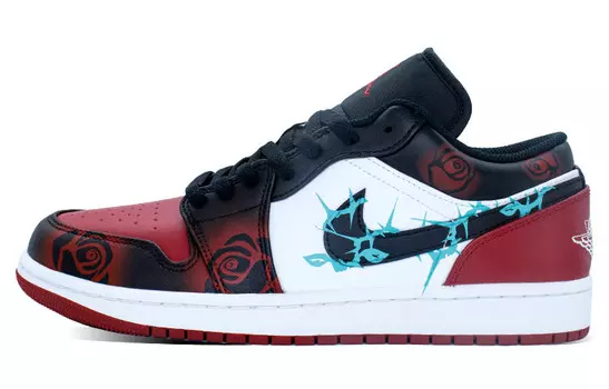 Кроссовки Air Jordan 1 Vintage Basketball Shoes Men Low-top Black/Red, красный