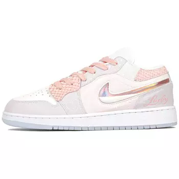 Кроссовки Air Jordan 1 Vintage Basketball Shoes Women's Low-top Pink/Grey, серый/розовый