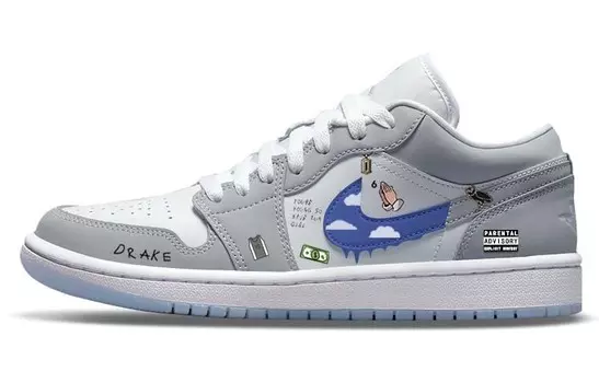 Кроссовки Air Jordan 1 Vintage Basketball Shoes Women's Low-top Grey/white, серый