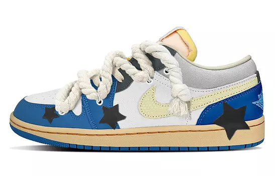 Кроссовки Air Jordan 1 Vintage Basketball Shoes Men Low-top White/Gray, цвет Off White