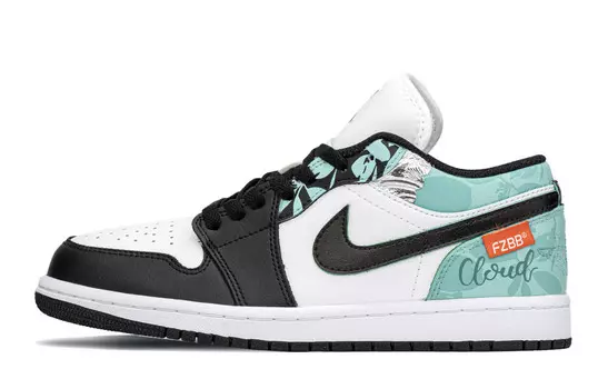 Кроссовки Air Jordan 1 Vintage Basketball Shoes Women's Low-top Black/Blue, синий/черный