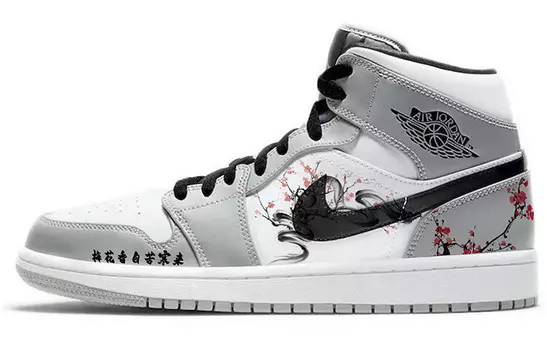 Кроссовки Air Jordan 1 Vintage Basketball Shoes Men High-top Grey/white, серый