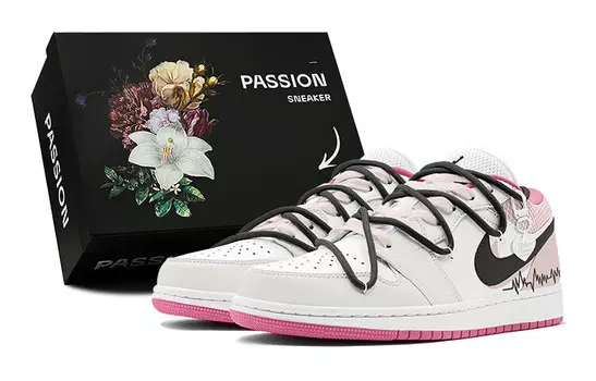 Кроссовки Air Jordan 1 Vintage Basketball Shoes Women's Low-top Pink, розовый