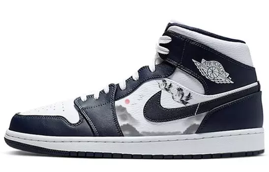 Кроссовки Air Jordan 1 Vintage Basketball Shoes Men High-top Black/white, черный