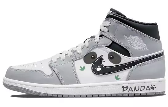 Кроссовки Air Jordan 1 Vintage Basketball Shoes Men High-top Grey/white, светло-серый