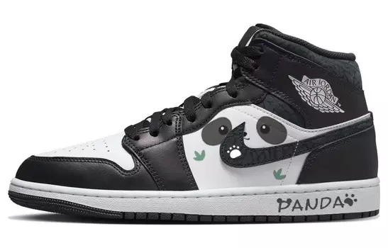 Кроссовки Air Jordan 1 Vintage Basketball Shoes Men High-top Black/white, черный