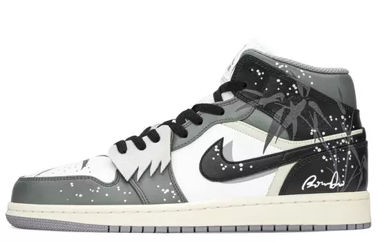 Кроссовки Air Jordan 1 Vintage Basketball Shoes Men Mid-top Black/green, черный