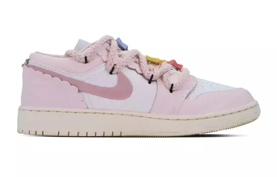 Кроссовки Air Jordan 1 Vintage Basketball Shoes Women's Low-top White/pink, розовый