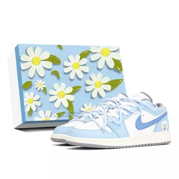 Кроссовки Air Jordan 1 Vintage Basketball Shoes Women's Low-top Blue, голубой