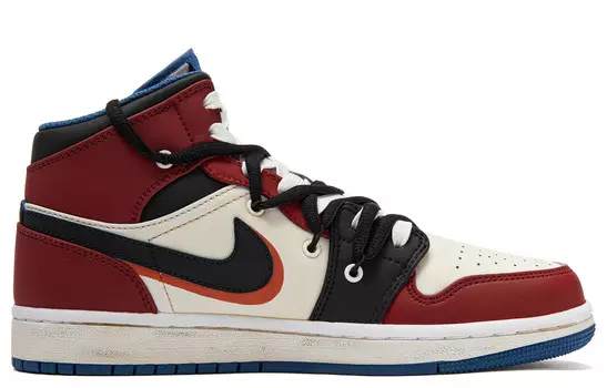 Кроссовки Air Jordan 1 Vintage Basketball Shoes Women's High-top Red/white, темно-красный