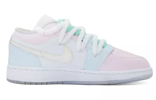 Кроссовки Air Jordan 1 Vintage Basketball Shoes Women's Low-top Pink/Blue, розовый