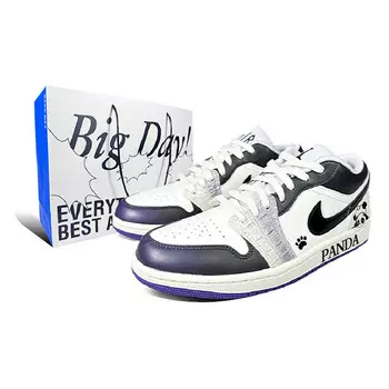 Кроссовки Air Jordan 1 Vintage Basketball Shoes Women's Low-top White/Bright Concord/True Red/Black, красный