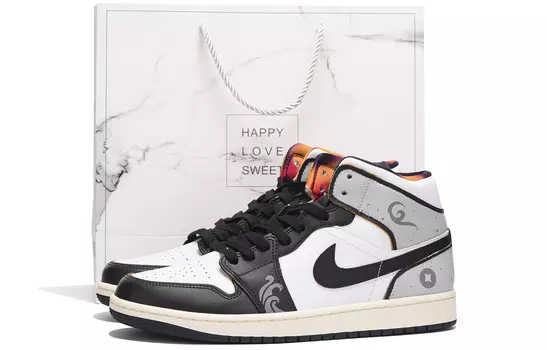 Кроссовки Air Jordan 1 Vintage Basketball Shoes Men Mid-top Gray, серый