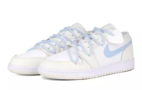 Кроссовки Air Jordan 1 Vintage Basketball Shoes Women's Low-top Blue, цвет Off White