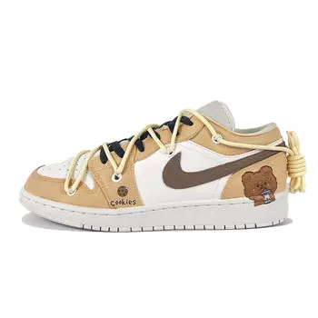 Кроссовки Air Jordan 1 Vintage Basketball Shoes Women's Low-top White, белый