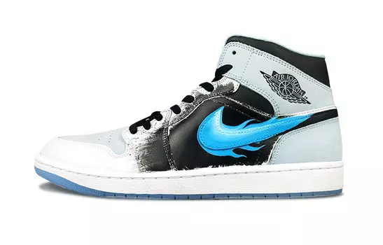 Кроссовки Air Jordan 1 Vintage Basketball Shoes Men Mid-top Black/white, белый