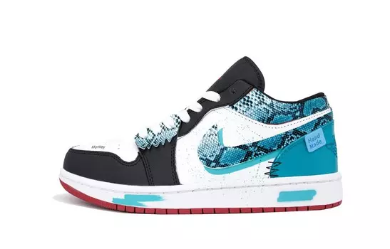 Кроссовки Air Jordan 1 Vintage Basketball Shoes Men Low-top Black, цвет Dragons and pearls