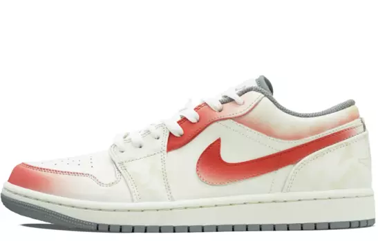 Кроссовки Air Jordan 1 Vintage Basketball Shoes Women's Low-top Beige, оранжевый