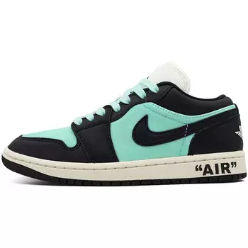 Кроссовки Air Jordan 1 Vintage Basketball Shoes Women's Low-top Black/white/green, черный/зеленый