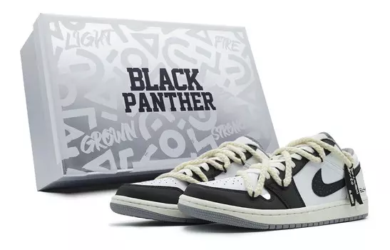 Кроссовки Air JORDAN 1 Vintage Basketball Shoes Men Low-Top Black White, черный