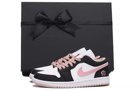 Кроссовки Air Jordan 1 Vintage Basketball Shoes Women's Low-top Black/Pink, розовый