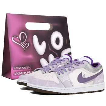 Кроссовки Air Jordan 1 Vintage Basketball Shoes Women's Low-top White/purple, фиолетовый