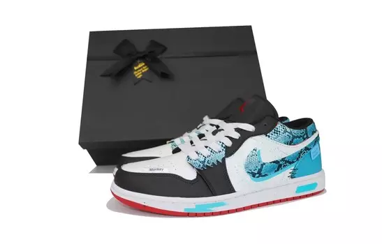 Кроссовки Air Jordan 1 Vintage Basketball Shoes Men Low-top Black, цвет Dragons and pearls