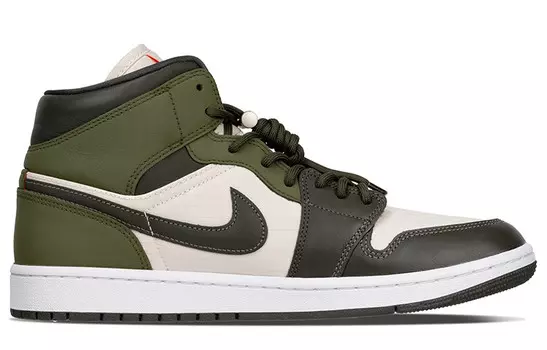 Кроссовки Air Jordan 1 Vintage Basketball Shoes Unisex High-top Dark Green/beige, цвет Jasper