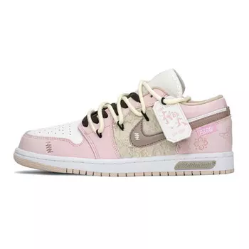 Кроссовки Air Jordan 1 Vintage Basketball Shoes Unisex Low-top Brown/Pink, белый