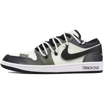 Кроссовки Air Jordan 1 Vintage Basketball Shoes Men Low-top Grey/green, серый