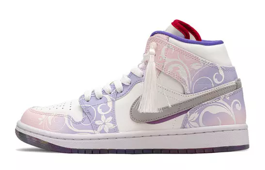 Кроссовки Air Jordan 1 Vintage Basketball Shoes Women's Mid-top Blue/pink, розовый