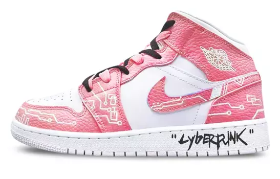 Кроссовки Air Jordan 1 Vintage Basketball Shoes Women's Mid-top White, цвет Rose