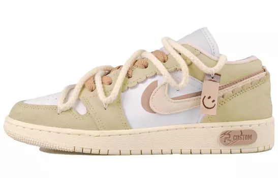 Кроссовки Air Jordan 1 Vintage Basketball Shoes Women's Low-top White, цвет Matcha