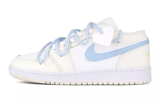 Кроссовки Air Jordan 1 Vintage Basketball Shoes Women's Low-top Blue, цвет Off White