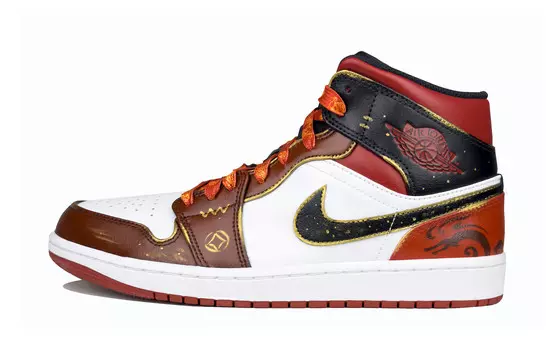 Кроссовки Air Jordan 1 Vintage Basketball Shoes Men Mid-top Red/white/black, красный