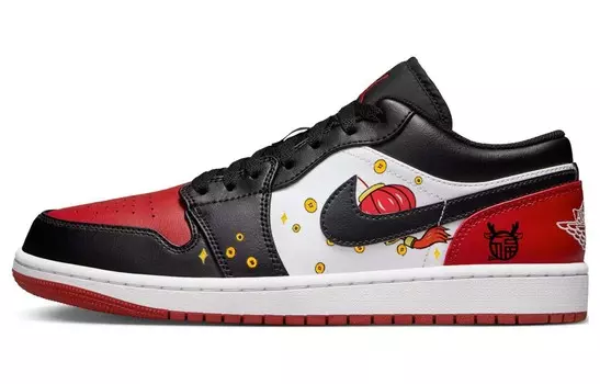Кроссовки Air Jordan 1 Vintage Basketball Shoes Men Low-top Black/Red, красный