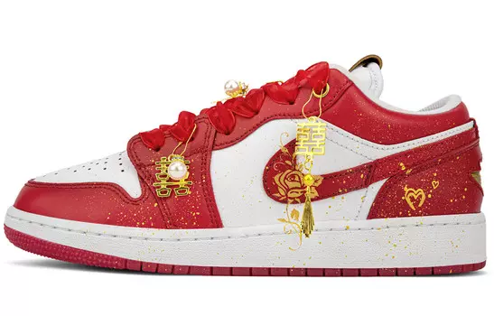 Кроссовки Air Jordan 1 Vintage Basketball Shoes Women's Low-top Red, красный