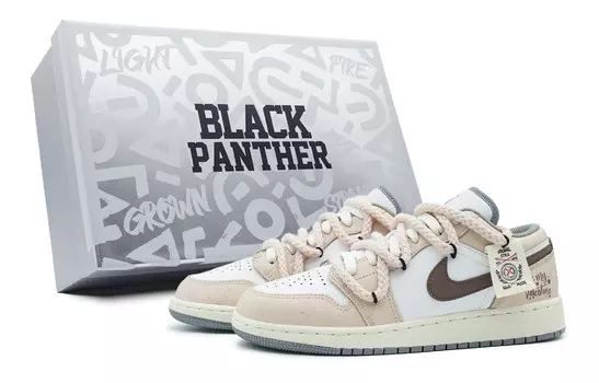 Кроссовки Air Jordan 1 Vintage Basketball Shoes Men Low-top Pink/white/brown, розовый