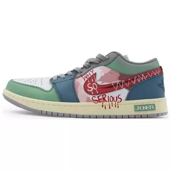Кроссовки Air Jordan 1 Vintage Basketball Shoes Women's Low-top Blue/Green, зеленый