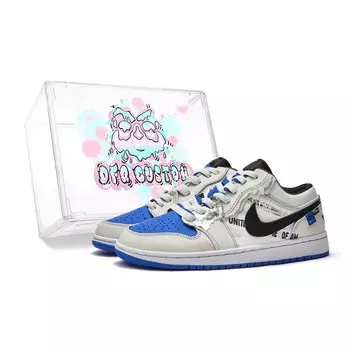 Кроссовки Air Jordan 1 Vintage Basketball Shoes Men Low-top Blue/beige, бежевый