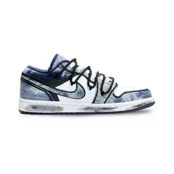 Кроссовки Air Jordan 1 Vintage Basketball Shoes Men Low-top White/blue, голубой