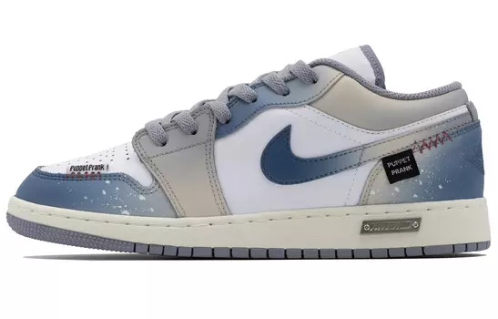 Кроссовки Air Jordan 1 Vintage Basketball Shoes Women's Low-top Gray/Blue, темно-синий