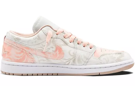 Кроссовки Air Jordan 1 Vintage Basketball Shoes Unisex Low-top Orange, светло-серый